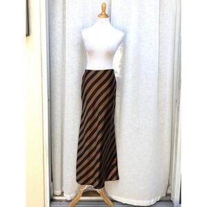 Chetta B Sherrie Bloom Peter Noviello black brown diagonal stripe maxi skirt